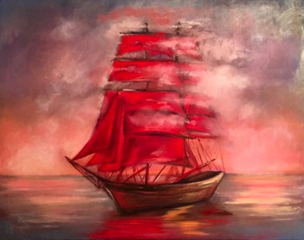 Red Ship Painting