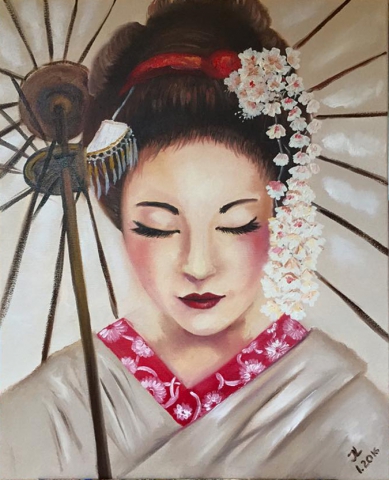 Asian Woman Painting