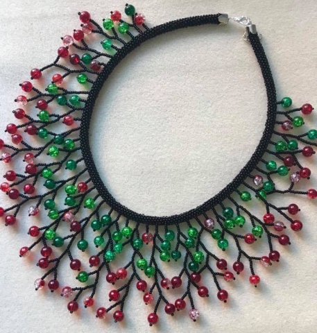Green & Red Beading Necklace