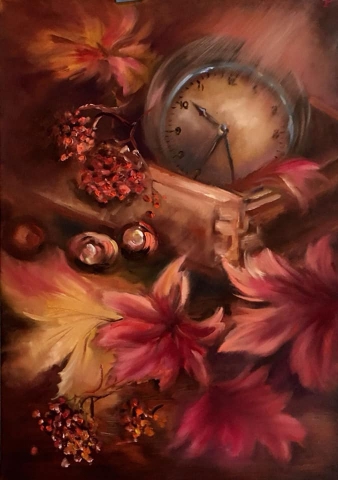 Autumn Clock Painting